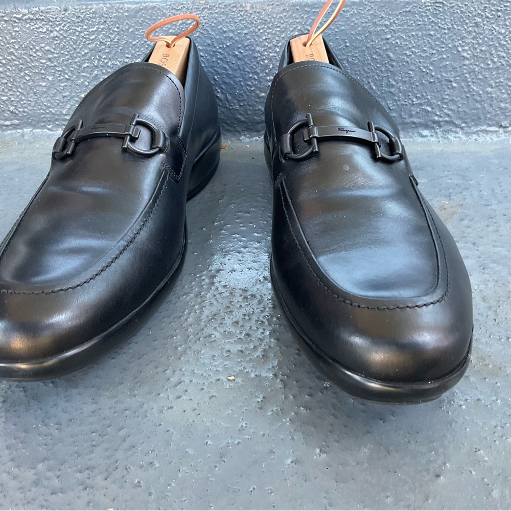 Salvatore Ferragamo Leather Loafers- Black size 12 - Picture 2 of 12